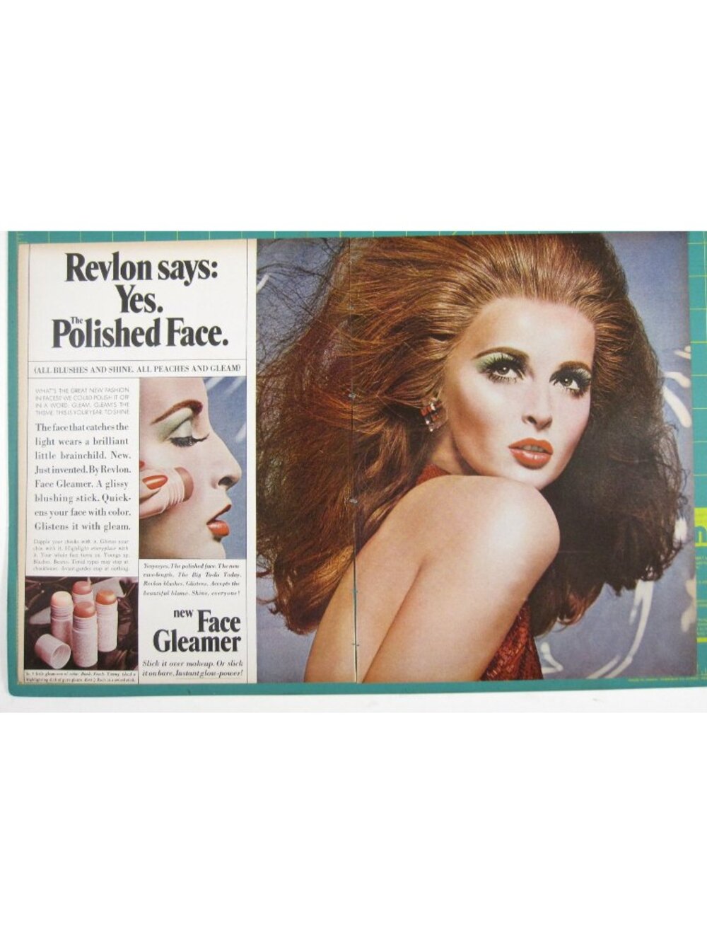 Print Ad Revlon Says Yes Polished Face Gleamer Blush 1960s Makeup 2 PG Jones